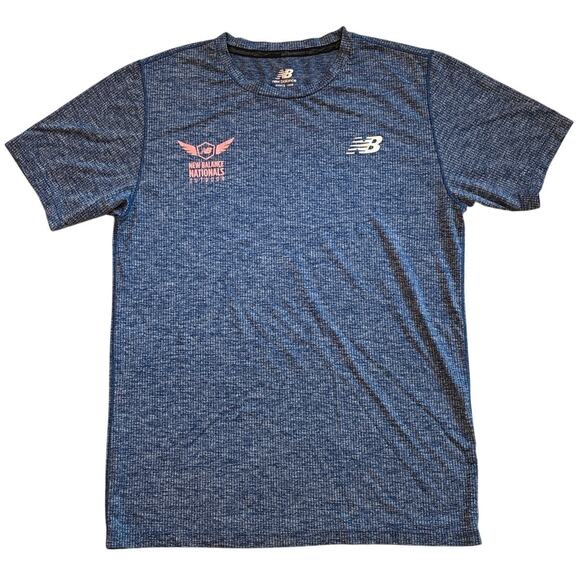 New Balance Outdoor Nationals Running T Shirt Mens Size Small Blue Tenacity - Picture 1 of 9